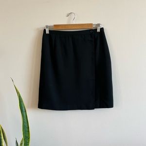 Vintage Jacob Mini Wrap Skirt in Black - Size 8